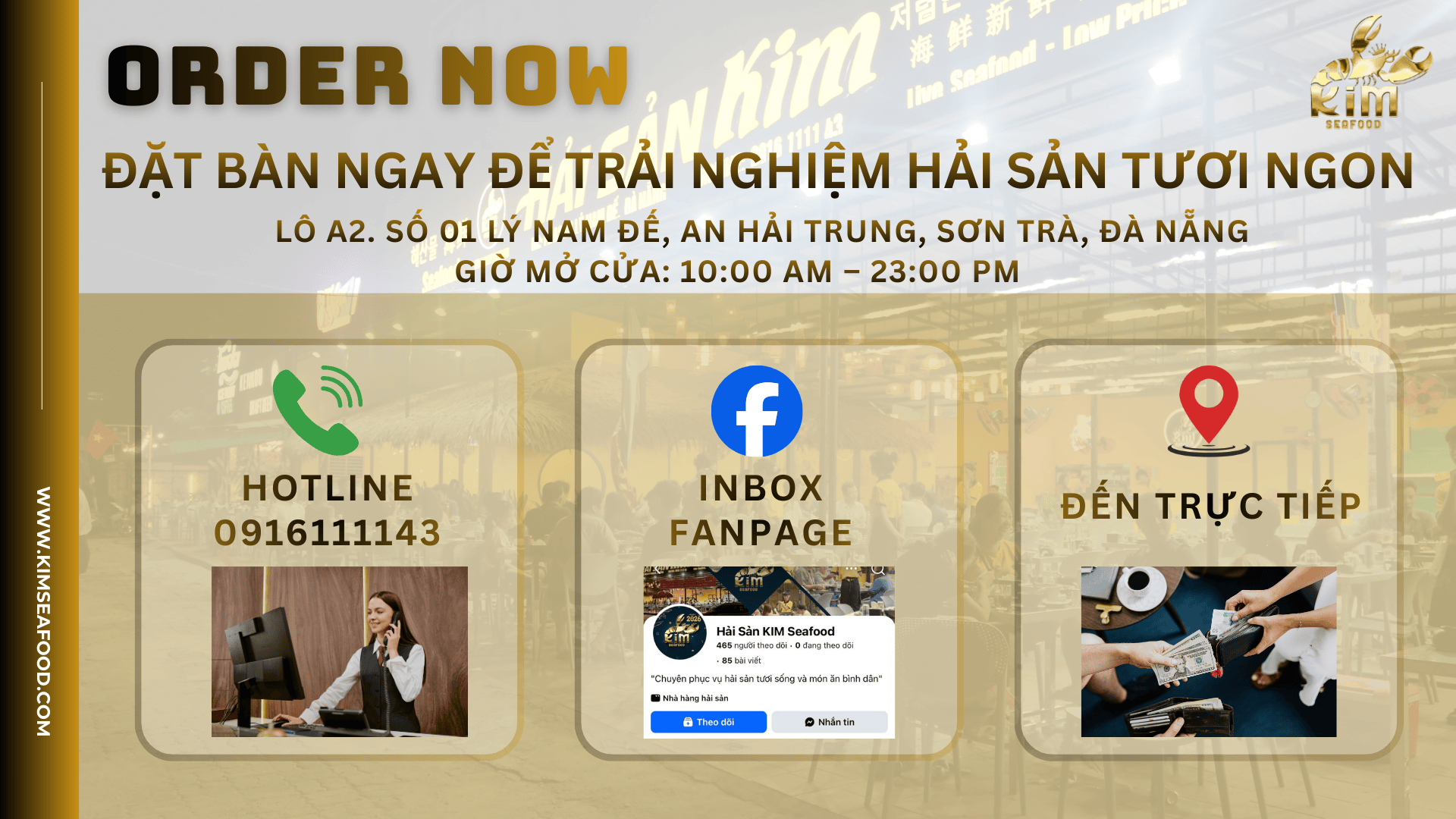 Các hình thức đặt bàn kim seafood hiện nay