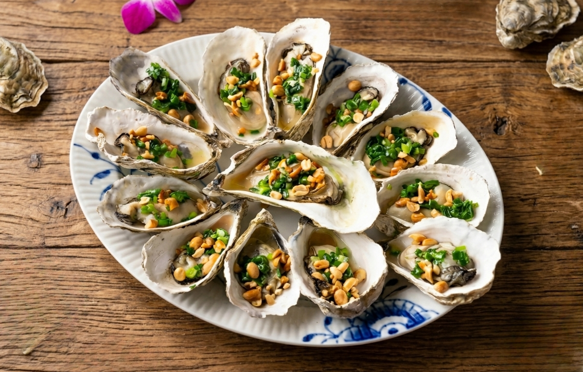 Grilled large oysters with scallion oil – A must-try dish in Da Nang