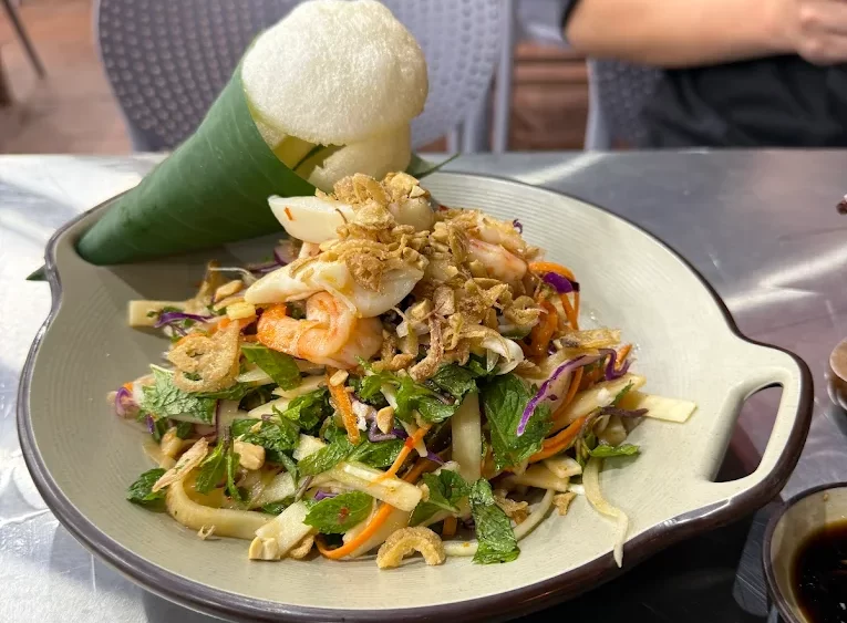 Seafood salad at a familiar seafood restaurant