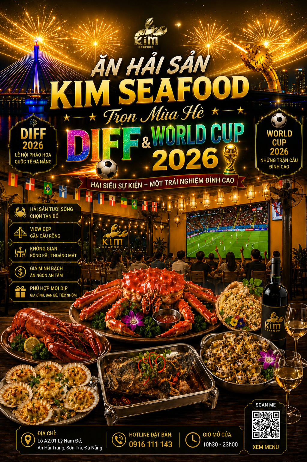 Ăn Hải Sản Kim Seafood – Trọn Mùa Hè DIFF Và World Cup 2026