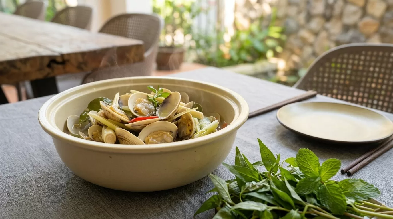 Nghêu hấp sả
